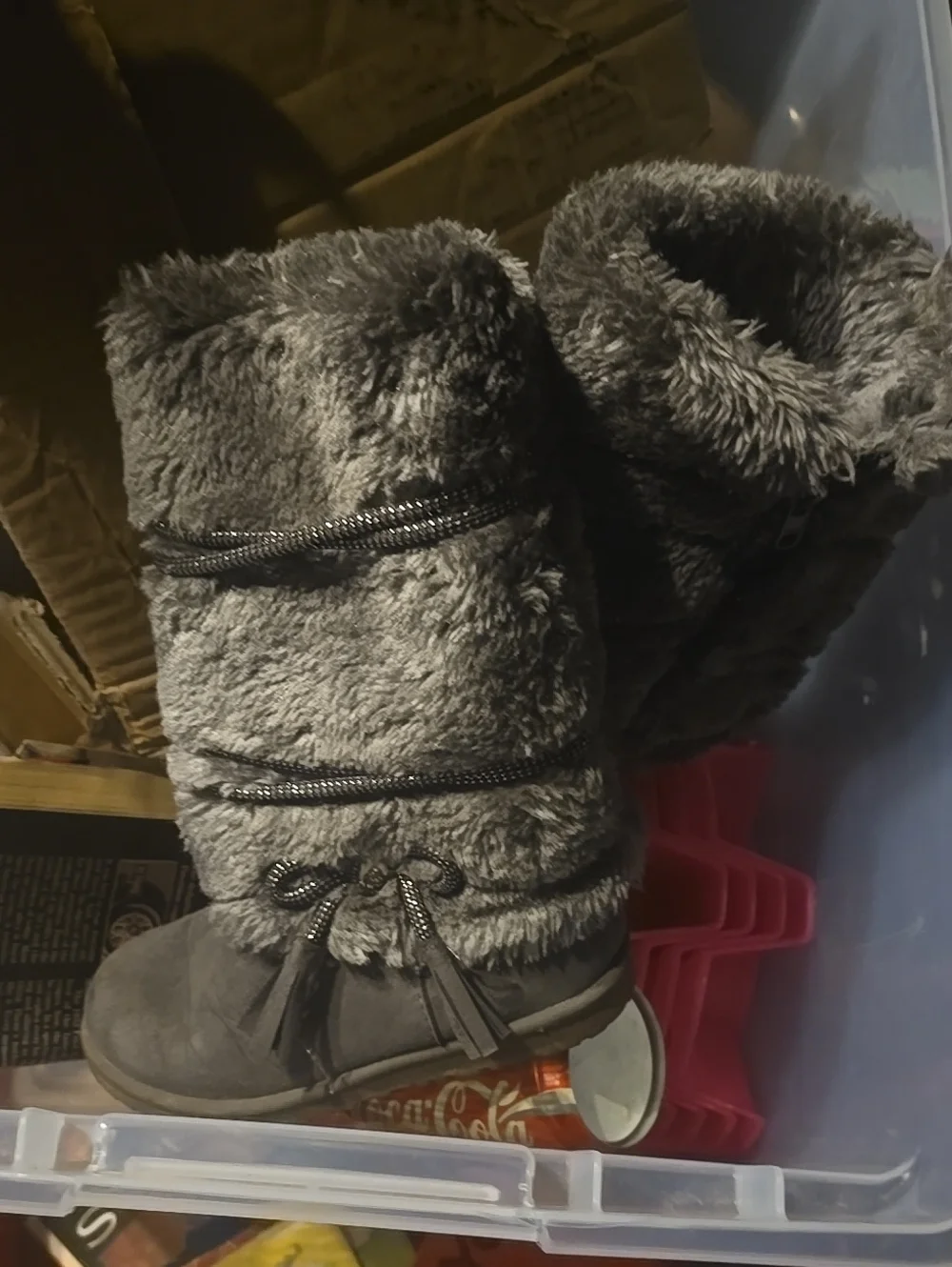 ❤️10/$13 Kids Faux-Fur Winter Boots - Gray
